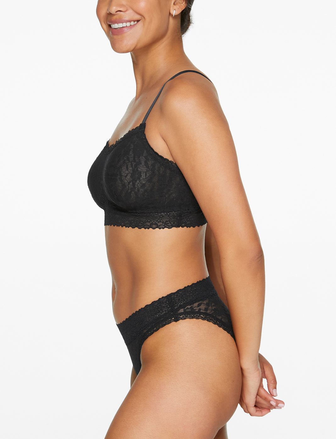 Everyday Lace Full Coverage Bralette Black - Full Coverage Lace Bralette  With Support