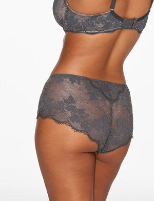 All Day Lace Cheeky - Charcoal - 51% Recycled nylon/42% Nylon/7% Spandex - ThirdLove,model2