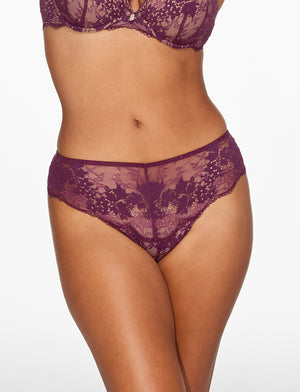 All Day Lace Thong - Mulberry - 51% Recycled nylon/42% Nylon/7% Spandex - ThirdLove,model2