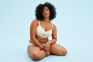 model wearing pima cotton t-shirt bra sea salt ThirdLove