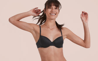 Average Size Figure Types in 34C Bra Size D Cup Sizes Black J-Hook and  Plunge Bras