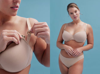 Maternity Hands Free Pumping Bra Wireless Padded Breastfeeding Nursing  Underwear-Flesh<!-- -->