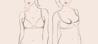 Illustration of women wearing bras that are too small.