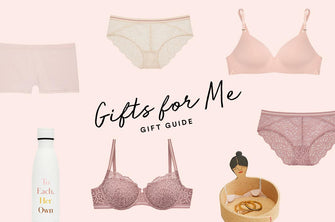 ThirdLove's Valentine's Day Gift Guide For Me includes the Artisan Lace bras and underwear, Pima Cotton bras and underwear, a ceramic ring holder, and insulated water bottle.