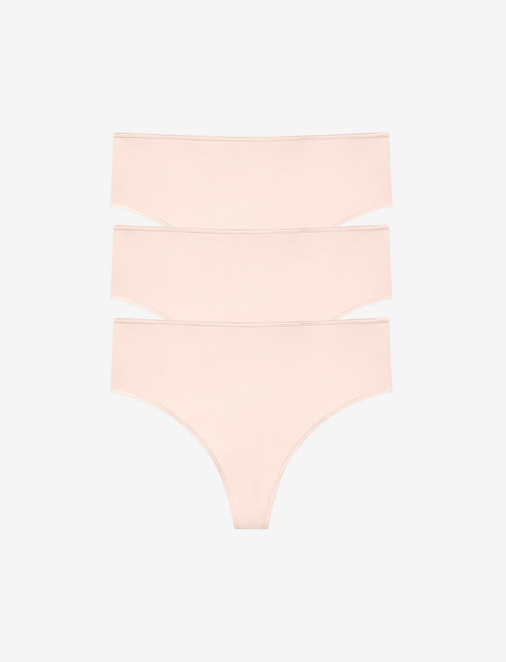 24/7® Classic High Waist Thong 3 Pack Box