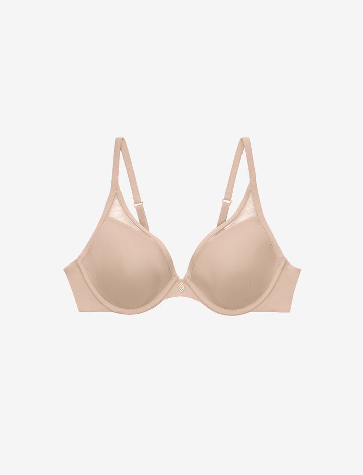 24/7® Classic Uplift Plunge Bra Taupe - Comfortable Plunge Bra for All ...
