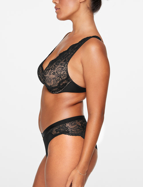 Lace Contour Plunge Bra, Black - Thirdlove - Nylon/Spandex,model2