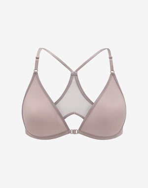 Bare Mesh Front Close Racerback Bra