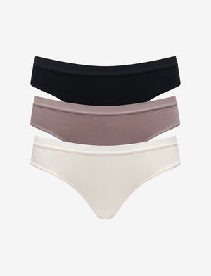 Organic Cloud Cotton Thong - 3 Pack