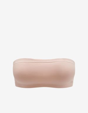 Seamless Cloud Cotton Wireless Bandeau, Rose Dust - Thirdlove - Nylon/Spandex
