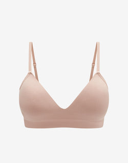 Seamless Cloud Cotton Wireless Bra, Rose Dust - Thirdlove - Nylon/Spandex