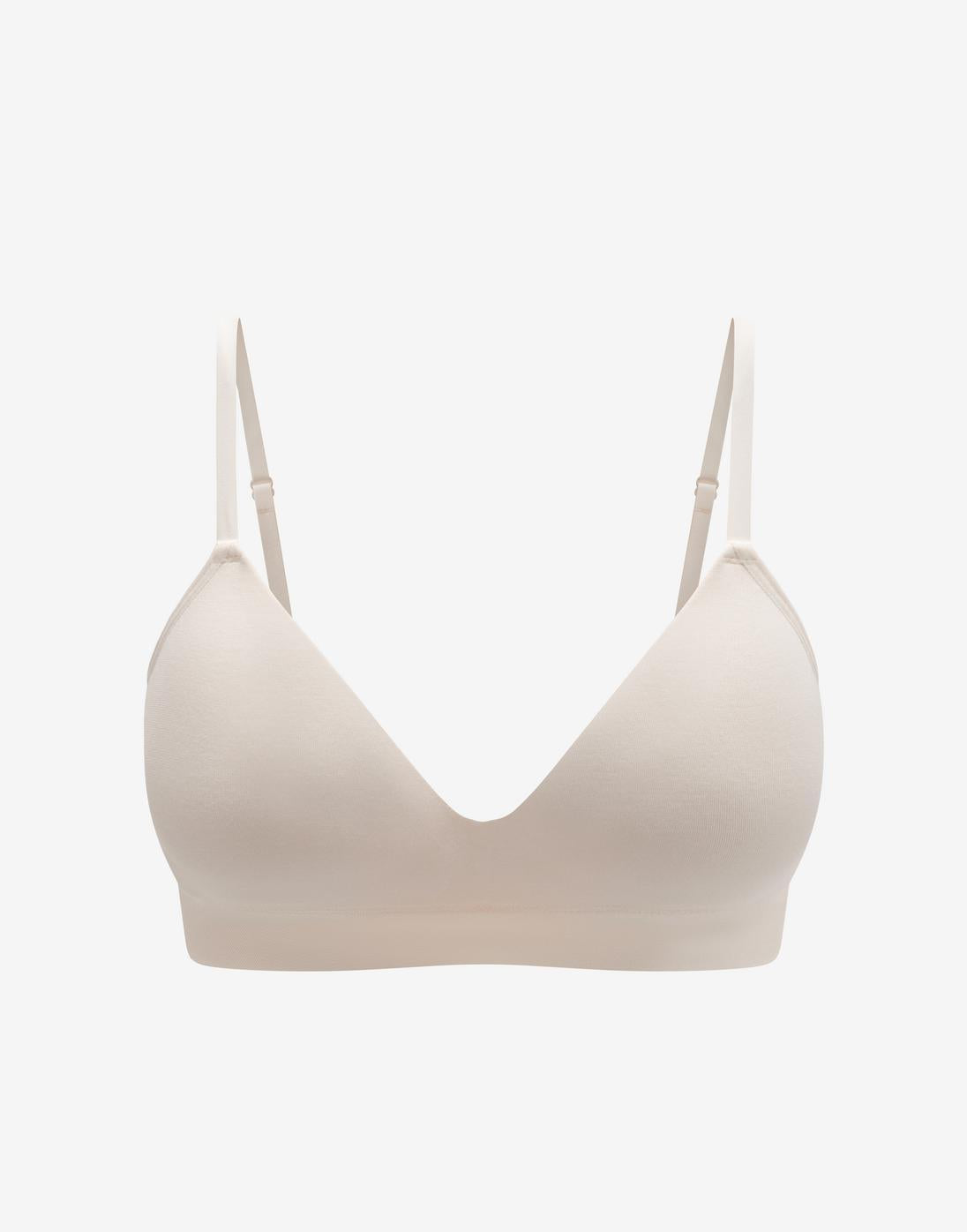 Seamless Cloud Cotton Wireless Bra, Sea Salt - Thirdlove - Nylon/Spandex