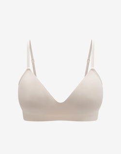 Seamless Cloud Cotton Wireless Bra, Sea Salt - Thirdlove - Nylon/Spandex