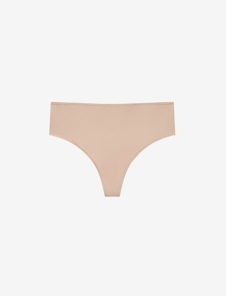 24/7® High Rise Thong - Taupe - Nylon/spandex - ThirdLove