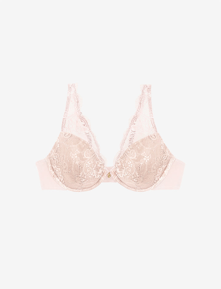 24/7® Lace Contour Plunge Bra, Soft Pink - Thirdlove - Nylon/Spandex