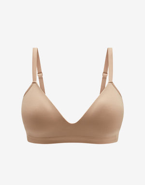 Form 360 Fit™ Wireless Bra - Taupe - Nylon/Spandex -Thirdlove