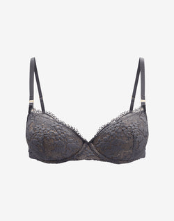All Day Lace T-Shirt Bra, Charcoal - Thirdlove - 51% Recycled nylon/42% Nylon/7% Spandex