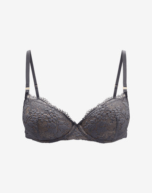 All Day Lace T-Shirt Bra, Charcoal - Thirdlove - 51% Recycled nylon/42% Nylon/7% Spandex