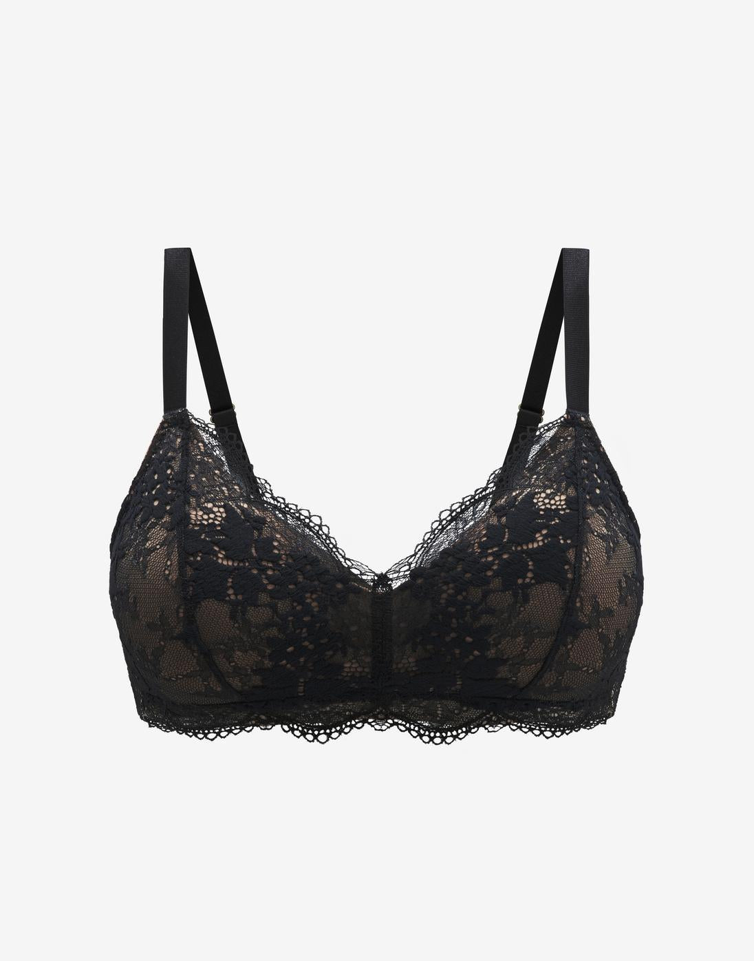All Day Lace Wireless Bra, Black - Thirdlove - Recycled nylon/Nylon/Spandex,model