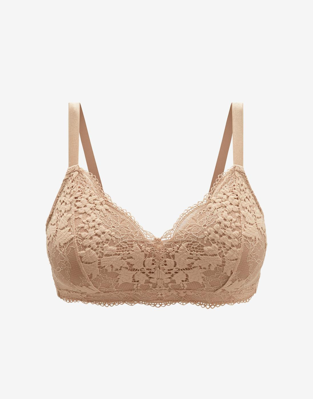 All Day Lace Wireless Bra, Taupe - Thirdlove - Recycled nylon/Nylon/Spandex