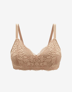 All Day Lace Wireless Bra, Taupe - Thirdlove - Recycled nylon/Nylon/Spandex