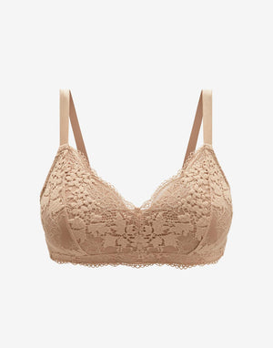 All Day Lace Wireless Bra, Taupe - Thirdlove - Recycled nylon/Nylon/Spandex