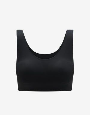 Smoothing Scoop Wireless Bra - Black - Nylon/Spandex -Thirdlove