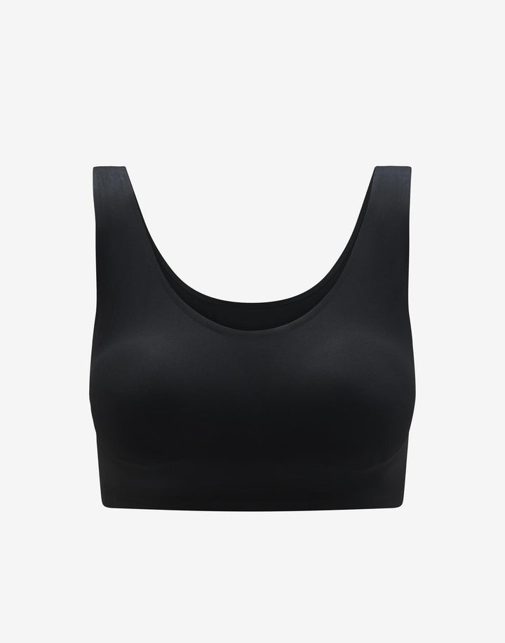 Smoothing Scoop Wireless Bra - Black - Nylon/Spandex -Thirdlove
