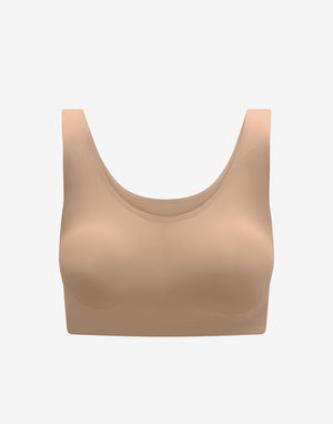 Smoothing Scoop Wireless Bra, Light Taupe - Thirdlove - Nylon/Spandex