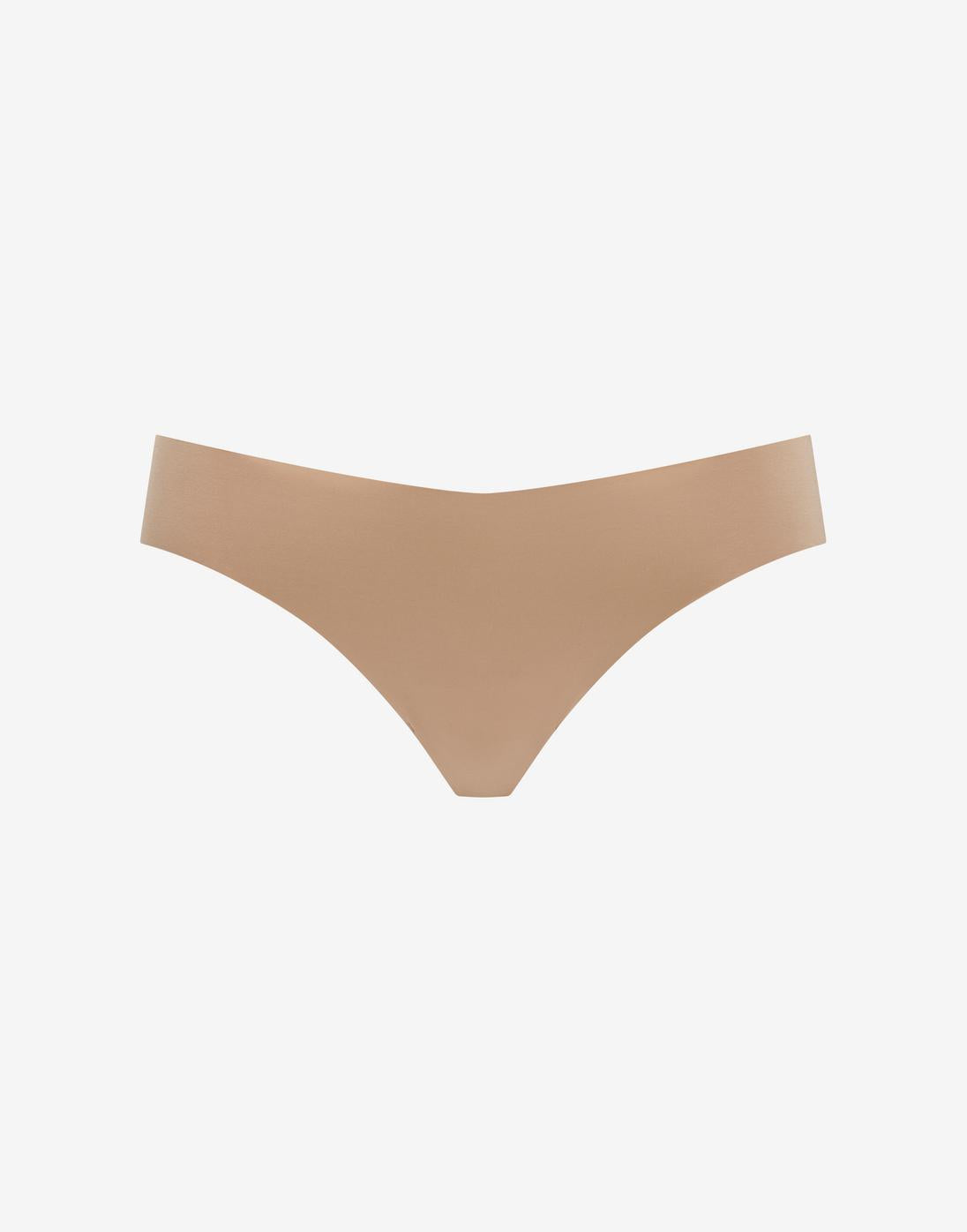 Zero Edge No-Show Thong - Taupe - 50% nylon/50% Spandex - ThirdLove