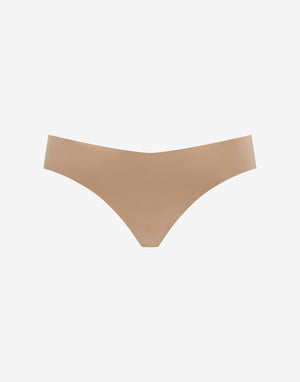 Zero Edge No-Show Thong - Taupe - 50% nylon/50% Spandex - ThirdLove