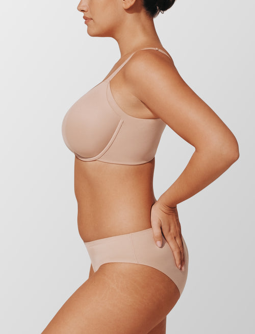 ComfortStretch Smoothing Front Close Bra, Taupe - Thirdlove - Nylon/Spandex,modelLLL