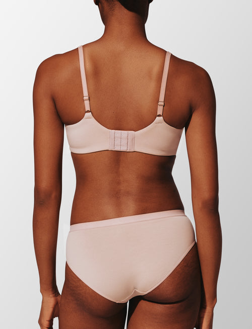 Organic Cloud Cotton Perfect Coverage Bra, Rose Dust - Thirdlove - Organic Cotton/Spandex,modelAAA