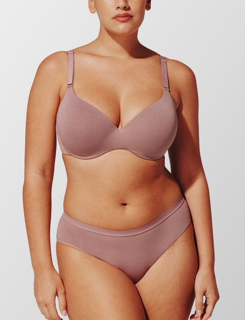 Organic Cloud Cotton T-Shirt Bra, Twilight - Thirdlove - Organic Cotton/Spandex,modelLLL