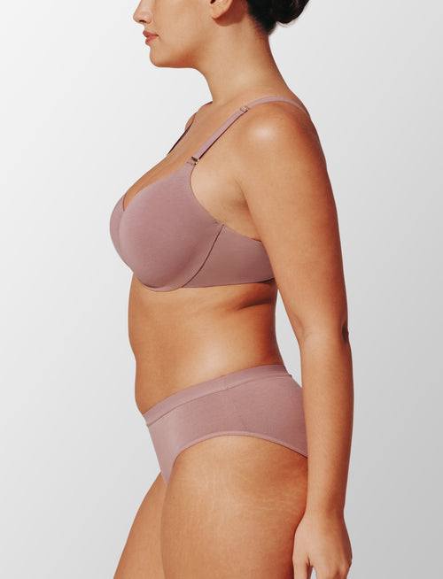 Organic Cloud Cotton T-Shirt Bra, Twilight - Thirdlove - Organic Cotton/Spandex,modelLLL
