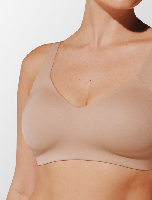ComfortStretch Smoothing Wireless Bra, Taupe - Thirdlove - Nylon/Spandex,modelDDD