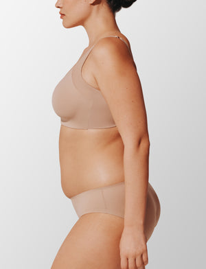 ComfortStretch Smoothing Wireless Bra, Taupe - Thirdlove - Nylon/Spandex,modelDDD