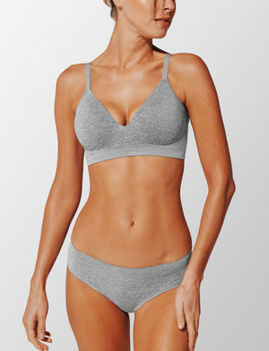 Form 360 Fit™ Wireless Bra - Heather Grey - Nylon/Spandex -Thirdlove
