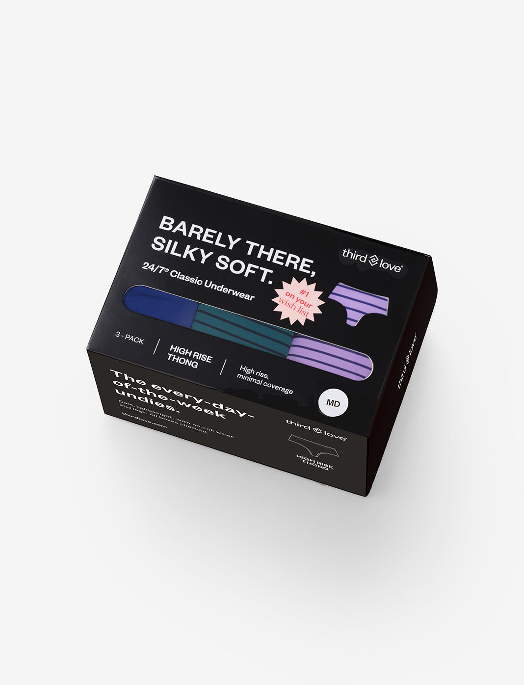 24/7® Classic High Waist Thong - 3 Pack