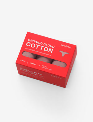 Organic Cloud Cotton Thong 3 Pack Box