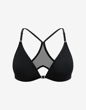 Bare Mesh Front Close Racerback Bra, Black - Thirdlove - Mesh