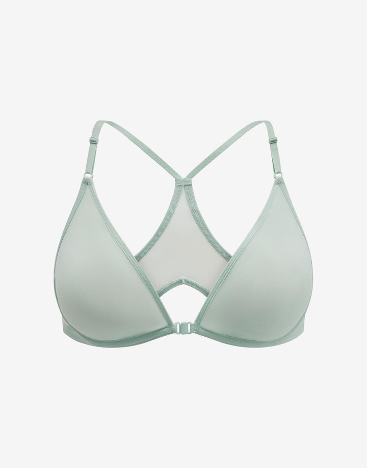 Bare Mesh Front Close Racerback Bra, Daydream - Thirdlove - Mesh