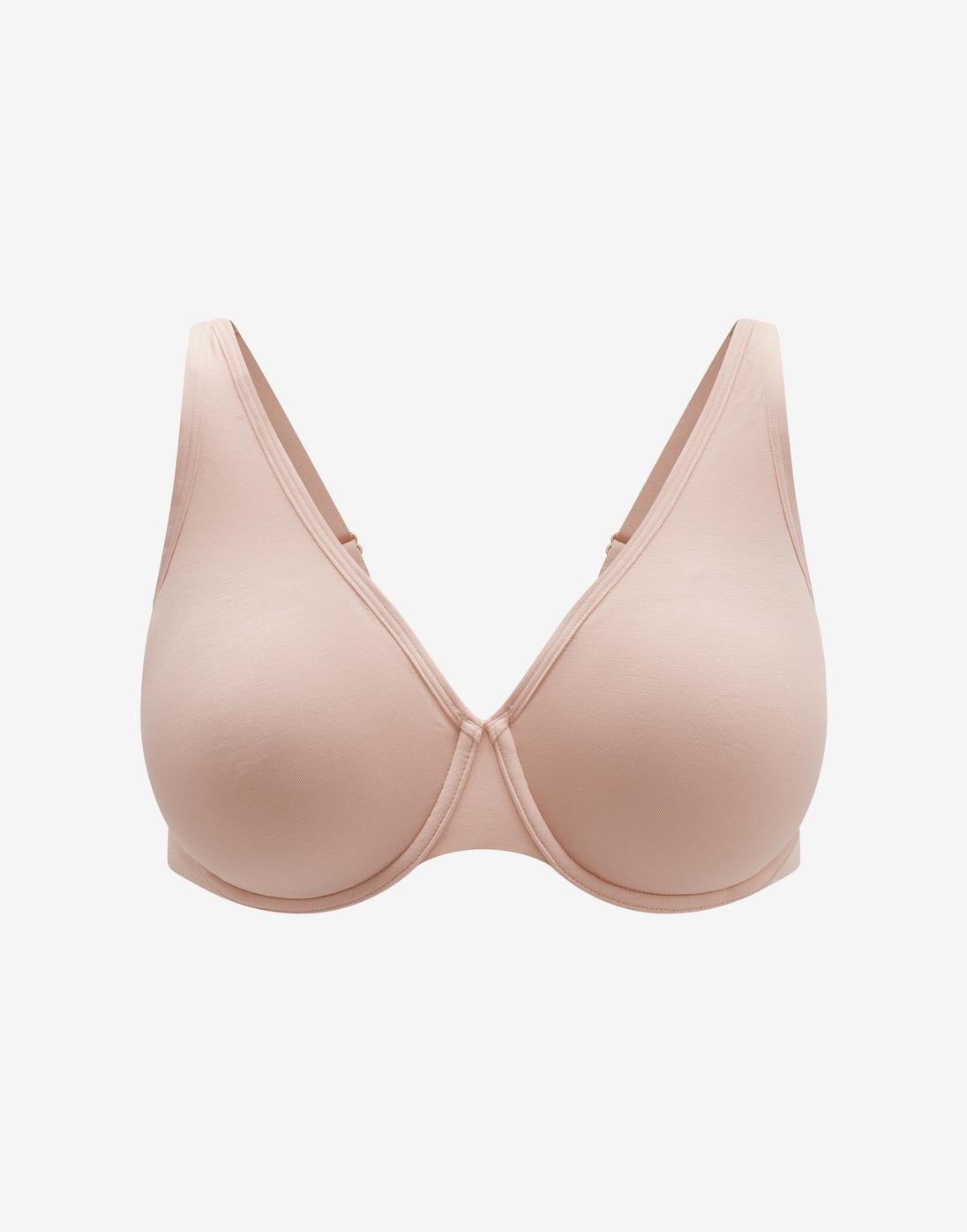 Organic Cloud Cotton Perfect Coverage Bra, Rose Dust - Thirdlove - Organic Cotton/Spandex