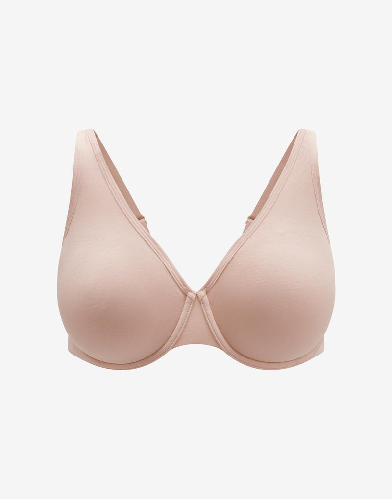 Organic Cloud Cotton Perfect Coverage Bra, Rose Dust - Thirdlove - Organic Cotton/Spandex