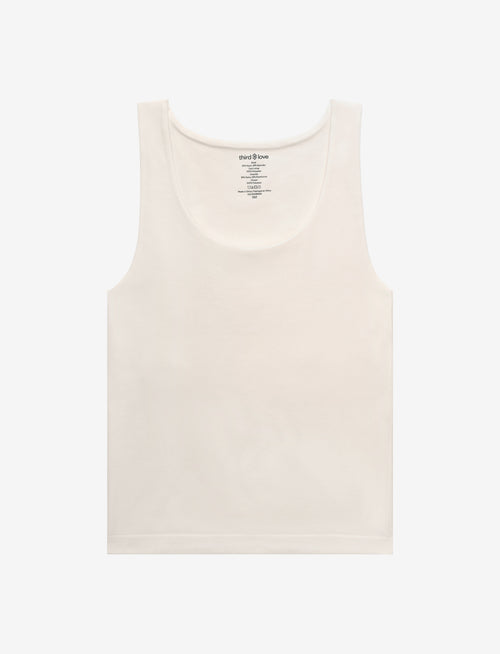 Seamless Cloud Cotton Shelf Tank Top, Sea Salt - Thirdlove - Nylon/Spandex