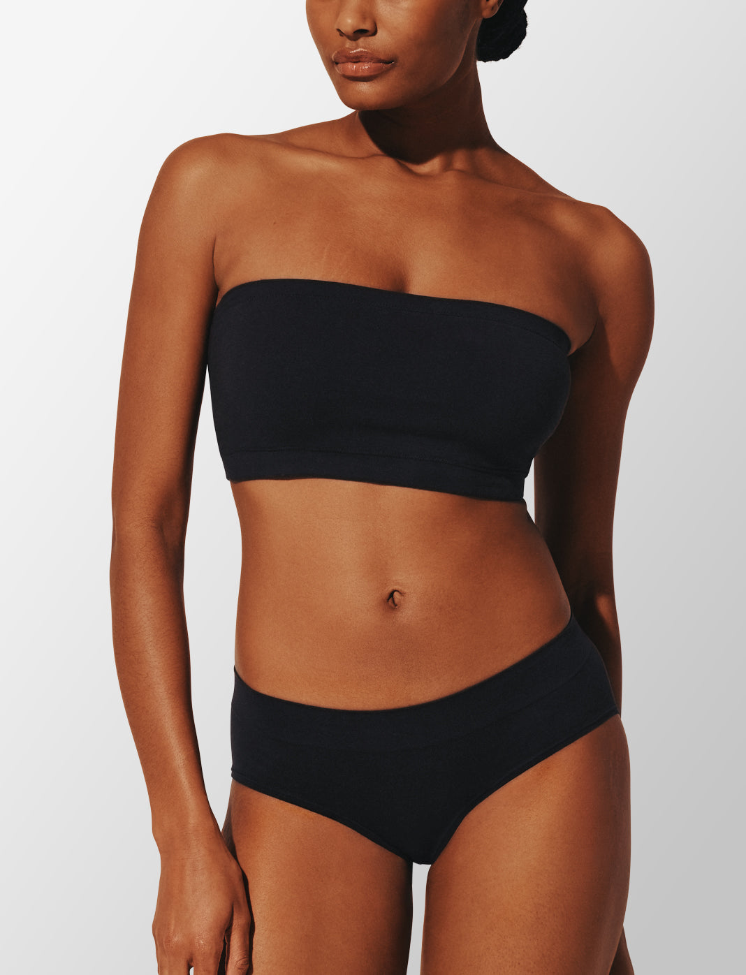 Seamless Cloud Cotton Wireless Bandeau, Black - Thirdlove - Nylon/Spandex,modelAAA