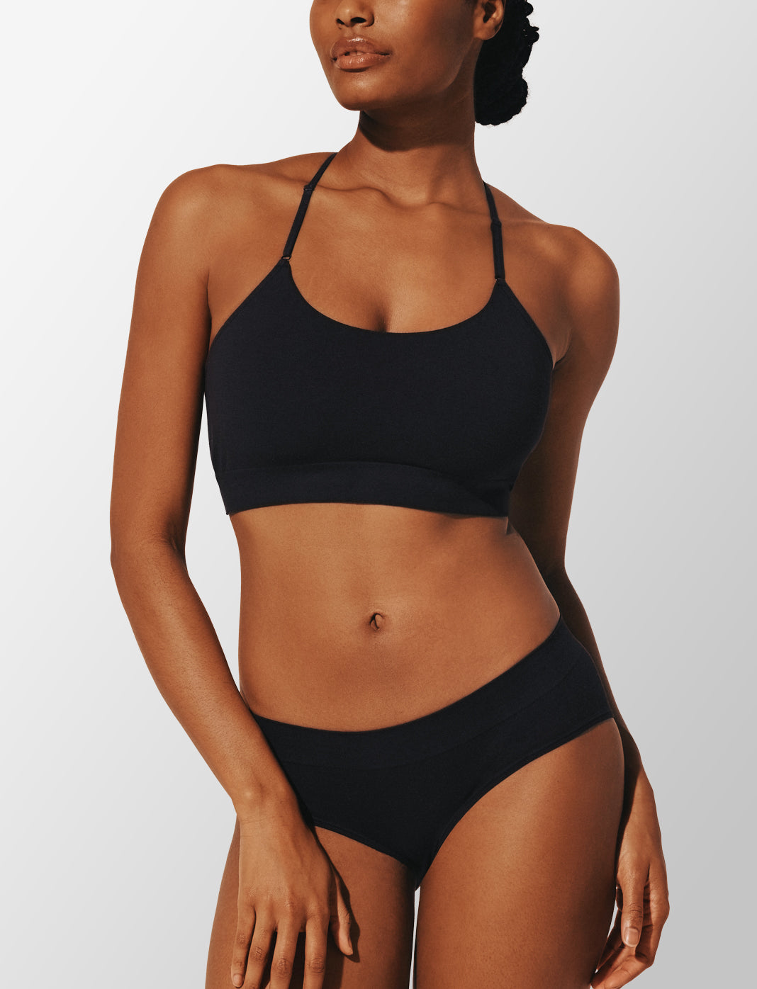 Seamless Cloud Cotton Wireless Bralette, Black - Thirdlove - Nylon/Spandex,modelAAA