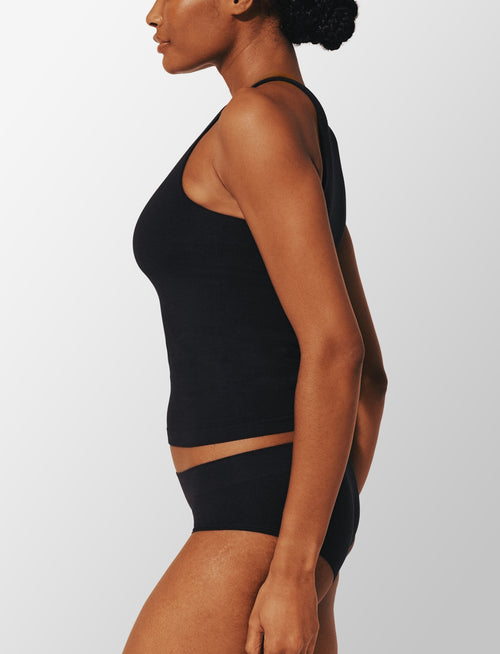 Seamless Cloud Cotton Shelf Tank Top, Black - Thirdlove - Nylon/Spandex,modelAAA