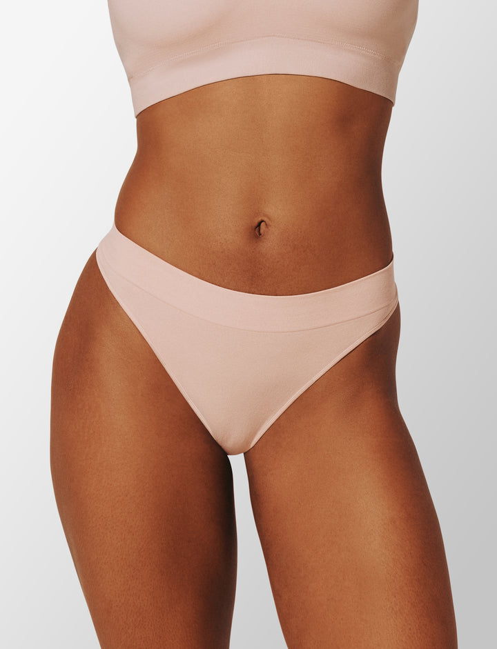 Seamless Cloud Cotton Thong - Rose Dust - Nylon/spandex - ThirdLove,modelAAA