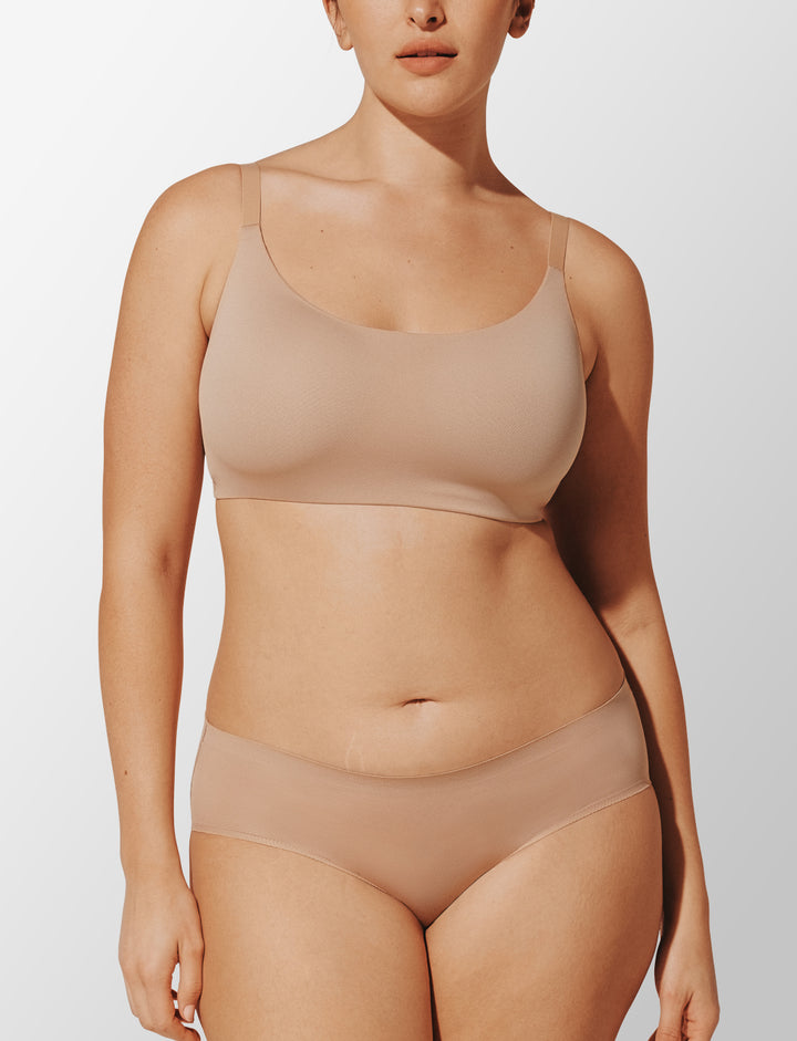 Thermoregulating TempSync™ Wireless Bra, Taupe - Thirdlove - 83% 37.5® nylon/12% spandex/5% nylon,modelH
